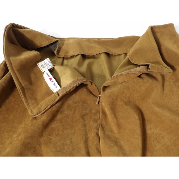 Derek Heart Pencil Skirt 13/14 Faux Suede Brown Minimalist Casule Office Modest - Picture 10 of 12